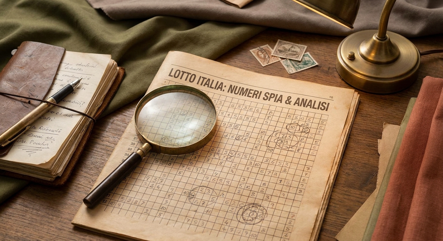 Numeri evidenziati su una tabella di estrazioni del Lotto con frecce che indicano correlazioni