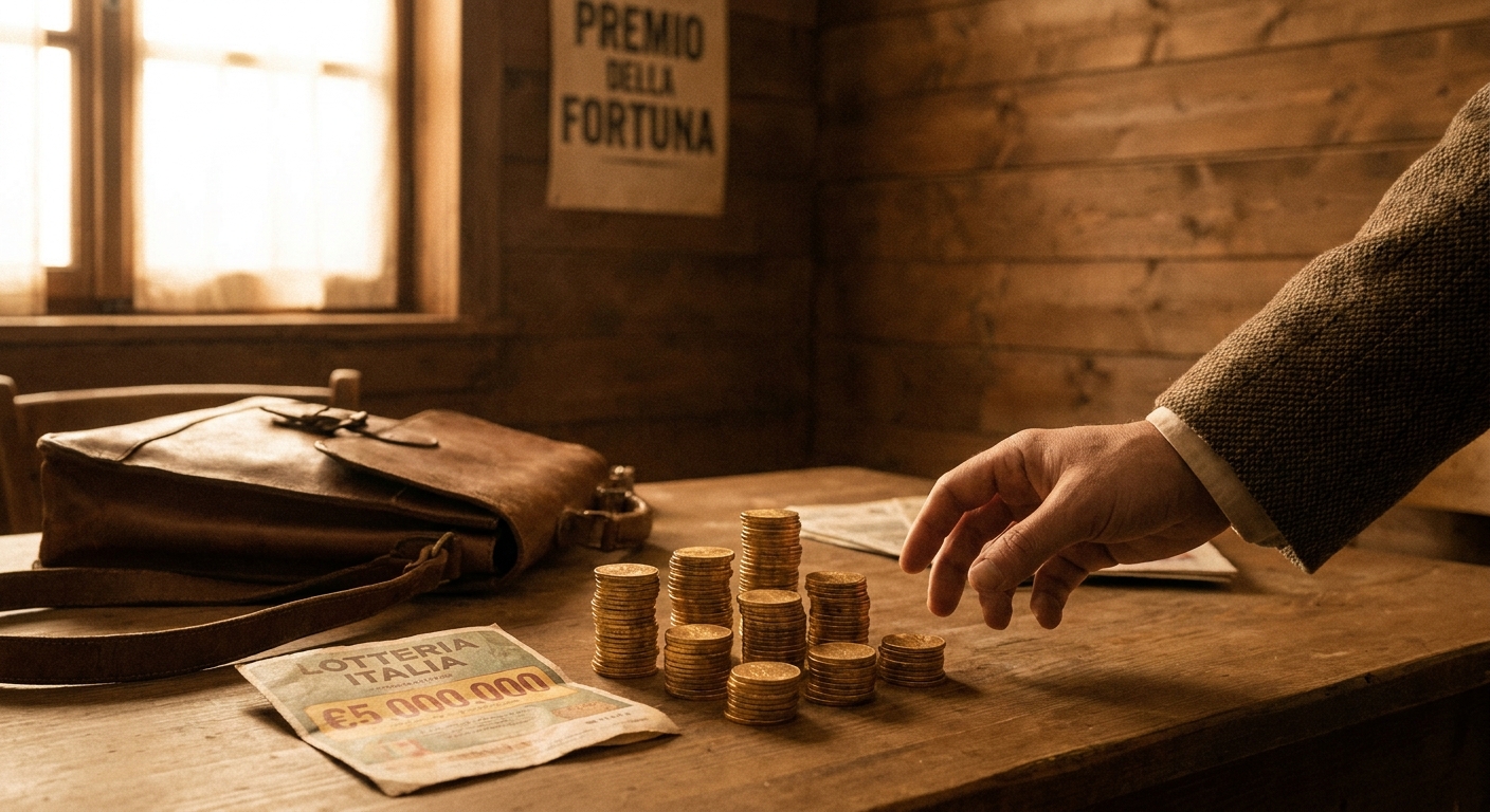 Foglio con tabella delle vincite del 10eLotto e calcolatrice